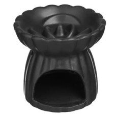 Βάση Αρωματικού Λαδιού Κεραμική Μαύρη Σχήμα Λουλούδι 11x11cm